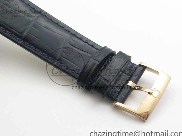 0414 Snug Seamaster Edizione Venezia RG Best Edition Blue Dial On Leather Strap A 8126